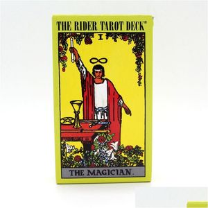 Juegos de cartas The Rider Tarot Deck Juego de mesa 78Add2 PCS / Set Tarjetas de diseño Edición en inglés para familiares Amigos Drop Entrega Juguetes Regalos PU Otonp