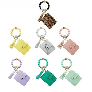 Titulaires de cartes 1 PC 12 couleurs Mode Femmes Bracelets Titulaire Léopard Femme Business Case Bracelet Porte-clés pour hommes