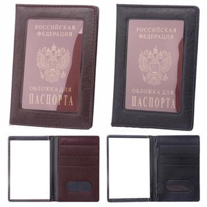 Porte-cartes Vintage clair porte-carte d'identité étui portefeuille Transparent russie affaires passeport couverture pour hommes femmes voyage sacs carte