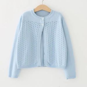 Cárdigan Lo último en cárdigan de algodón para niñas, prendas de vestir exteriores, abrigo azul para niños, suéter blanco, ropa para niños para 2 3 4 5 6 10 11 años 185032 231020