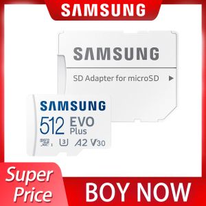 Cartes 100% d'origine Samsung Evo Plus Micro SD Carte 64 Go 128 Go 256 Go 512 Go Classe 10 Vapée de transfert jusqu'à 130 Mo / s Carte mémoire UHSI