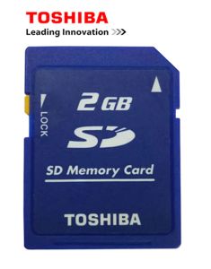 Cartes 10pcs / lot Toshiba 2 Go Class2 SD Carte Carte SD Carte mémoire et SDCard Lock Memoria SD Prix en gros