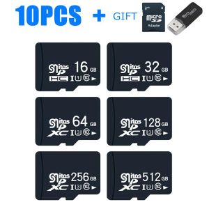 Cartes 10pcs TF SD Carte 1 Go 2 Go 4 Go 8 Go High Speed Class10 Carte mémoire flash d'origine 64 Go 128 Go 16 Go 32 Go Micro TF Carte pour smartphone