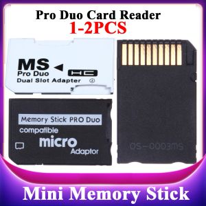 Cartes 12pcs Memory Stick Pro Duo Carte Reader Micro SD SDHC TF TO MS Pro Card Adaptateur Double Slot Micro For Sony PSP GamePad PSP Card