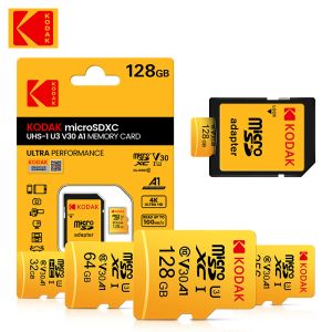 Cartes 20pcs Kodak U3 Micro SD Carte 32 Go 64 Go 128 Go SDXC / SDHC Class 10 Card Flash Mémoire Micro SD 32 Go SDCard pour smartphone / appareil photo