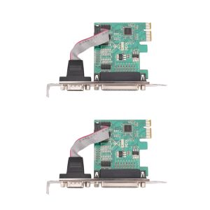 Cartes 2x RS232 RS232 Port série COM COM DB25 IMPRIMANCE PORT PARALLER LPT TO PCIE PCI Express Carte Adapter Converter