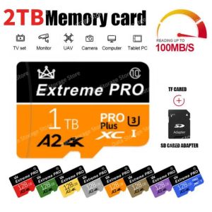 Tarjetas A2 U3 128GB Micro Mini SD Tarjeta 1TB 2TB Class10 Tarjeta de memoria Extreme Pro Alta velocidad Escribir Cámara de teléfonos de súper compatibilidad Tar.