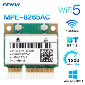 Cartes Dual Band 2,4g / 5GHz 8265AC Mini PCIE WiFi sans fil pour Bluetooth 4.2 1200 Mbps MCAC7265 Windows 7/8/10 802.11ac pour ordinateur portable