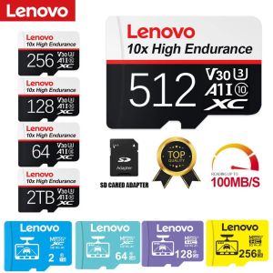 Cartes Lenovo Class10 Smart Memory Carte 512 Go 1TB High Endurance SD Card Smart HC 2TB REAL CAPITY Small TF Card USB Flash XC pour CAM
