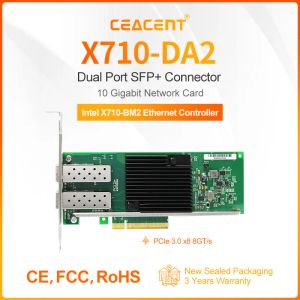 Tarjetas Nuevo chipset X710da2 Intel X710BM2, tarjeta de red Ethernet PCIe 3.0 x8 10GB/s con doble puerto 10GB SFP+ conector bajo+ soporte alto