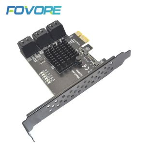 Tarjetas PCIe a SATA Card 6 Puertos SATA 3 PCI Express Expansion Expansion Card PCIe/PCIe SATA Controller Multiplicador para SSD Synology ASM1166 Chips