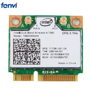 Tarjetas Adaptador WiFi Inalámbrica para Intel 7260HMW Una tarjeta WiFi Mini PCIe 300Mbps Dual Band 802.11agn 2.4G/5GHz Bluetooth 4.0 para la computadora portátil