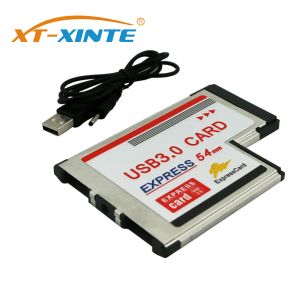 Cartes XTXINTE 2 PORTS DUALS USB 3.0 Hub Express Card Expresscard 54 mm Convertisseur adaptateur caché USB3.0 pour PC d'ordinateur portable
