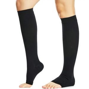 CARE 1 paire Paire Open Toe Calf Compression Compression Socks for Women Men Firm 2030 MMHg Support gradué Hosiery pour les varices œdème