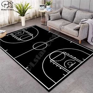 Tapis 3D Basketball Plus grand tapis Flanelle Velours Mémoire Tapis doux Jouer Tapis de jeu Bébé Craming Lit Tapis Parlor Décor 211204