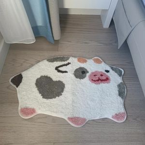 Carpet Cow Imprimez des tapis de salle de bain mignons de salle de bain sans glissement Absorbant Soft Absorbant Tapis de plancher lavable Décoration intérieure pour le salon 230407