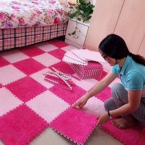 Alfombras 10 unids/lote alfombra de franela alfombra de dormitorio suave y segura alfombra de bebé para niños costura sala de estar arte gratis E11284