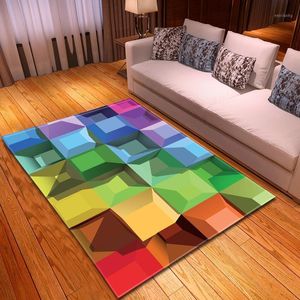 Alfombras Alfombra 3D Sala de estar colorida Dormitorio para niños Alfombras grandes Salón suave Alfombra de piso gris Pasillo Cama de bebé Tapete Cocina Decoración del hogar1