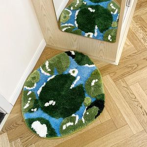 Carpets 3d Lotus Leaf Tufted Carpet: Pile High-Low Pile non glisser le tapis de salle de bain pour plancher à planche
