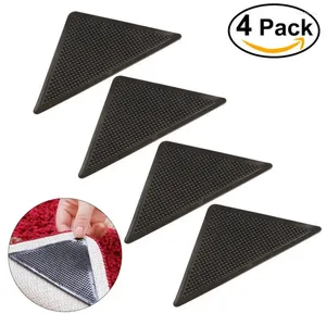 Carpets 4pcs / ensemble réutilisables Washable Not Slip Tapis tapis tapis Grippers Silicone Grip pour la maison de salle de bain salon Anti-Skid Corner Pad