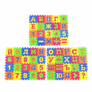 Alfombras 60/36pcs Russian Alphabet Play Mat de piso Interlocking Baby Soft Eva Foam Jigsaw Letters Numerales Juguetes Educativos