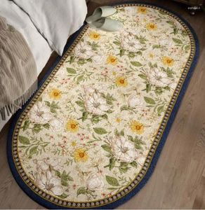 Carpets American Retro Style Floral Living Room Carpet High Quality Home Decoration Mat Chambre de chambre à coucher Salon ethnique Salon