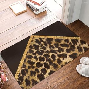 Tapis Black Gold Leopard Paillasson Tapis Tapis Tapis Footpad Bain Polyester Anti-dérapant Entrée Cuisine Chambre Lavable Grattage De Sable