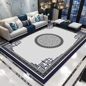 Tapis style chinois salon grande surface tapis antidérapant impression 3D bureau table basse tapis de sol maison chambre étude 230928