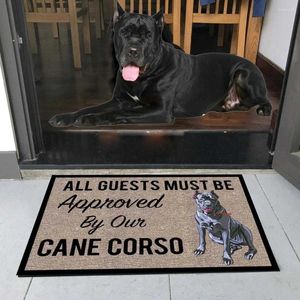 Alfombras CLOOCL Todos los invitados deben ser aprobados por nuestro Cane Corso Felpudo Impresión 3D Absorbente Antideslizante Pet Dog Carpet Door Mat Drop