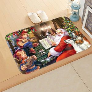 Carpets Creative Christmas Carpet Cartoon Pattern Momening Multipurpose Floor Mat Année Gift Decoration Chadow Entrance