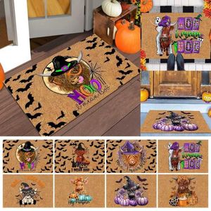 Carpets Crystal Velvet Cow Bull Flower Carpet Decoration Home Decoration Square Anti Slip Entrance Door Mat Front Thanksgiving