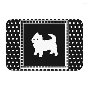 Alfombras Lindo West Highland Terrier Patrón de perro Felpudo Entrada Cocina Puerta de baño Alfombras de piso Westie Puppy Pet Dormitorio Alfombra Alfombra