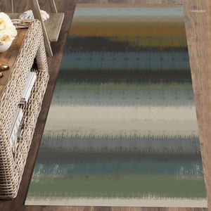 Carpets d'autre vert brun bleu gris lignes rayures nordec 3d imprimer non glissement microfibre runner runner tapis de marge de sol de sol Carpets 1