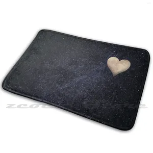 Carpets Heart Moon and Stars Night Sky Fantastic Abstract View Absory Absorbing Water Absorbing Not Slip Door Mat