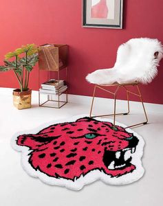 Carpets Animaux irréguliers Red Leopard Area Rapier pour le salon chambre de salle de bain Tapis moelleux décor funky décor
