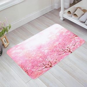 Tapis Style japonais Fleurs de cerisier Rose Cuisine Tapis de sol Salon Décor Tapis Maison Couloir Entrée Paillasson Anti Slip Tapis