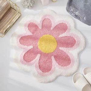 Tapis coréen tapis floral mignon motif de fleur doux moelleux en peluche enfants filles salon tapis chambre tapis antidérapants