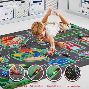 Alfombras LED Play Alfombras Kid Play Road Alfombras más ligeras Regalo Área de automóvil Alfombras Alfombra de piso Alfombra antideslizante Decoración para el hogar Súper suave para alfombras x0829