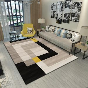 Tapis Art Moderne Lavable Tapis Salon Imprimé Géométrique Tapis De Sol Chambre