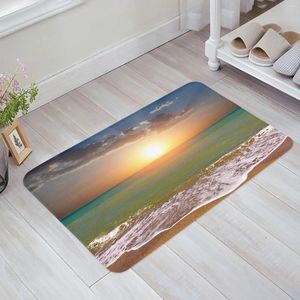Carpets Morning Beach Sunrise Cuisine Kitchen Mat de sol de sol décor du salon