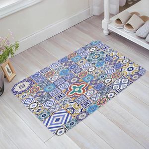 Alfombras Azulejos marroquíes coloridos arabescos felpudos dormitorio baño piso de alfombra de alfombra de alfombra alfombra alfombras para el hogar decoración del hogar