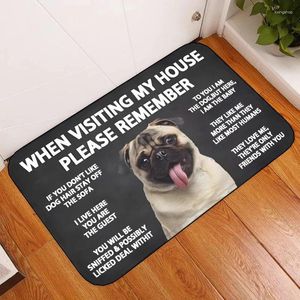 Alfombras por favor recuerde shih tzu perros reglas de la casa de entrada de felpudo decoración de felpudo de la cocina de la alfombra de bienvenida de la alfombra del piso sin deslizamiento alfombras