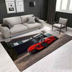 Tapis de course sur route tapis de salle de course voiture de sport impression 3D tapis de grande taille pour la décoration de la chambre tapis de sol de la maison nordique vivant