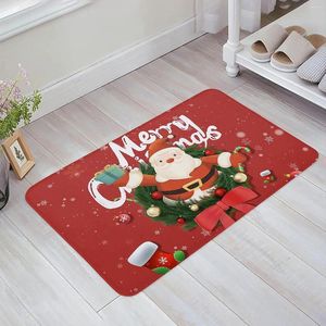 Alfombras santa claus bienvenida truco delantero decoración del hogar balcón de cocina balcón de alfombra larga dormitorio sin desliz