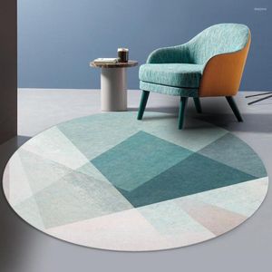 Carpets Simple Green Rose Geométric Geométric Tapis Coucage Round Coucle Cercle Rapis Liivng Room Table Bâf