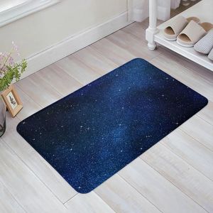 Alfombras estrellas Galaxy Starry Sky Mat de entrada Puerta de la sala de estar Alfombra de cocina Alfombra sin deslizamiento de la alfombra del baño decoración del hogar