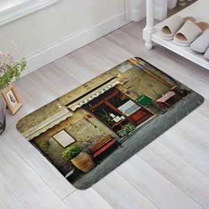 Carpets Street Lampad Billboard tabouret décoratif Anti-Slip Bath Carpet Salle de bain Cuisine Bedroon Mattes de sol en intérieur