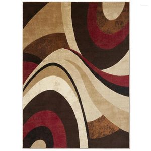Carpets Tribeca Slade Tapis contemporain abstrait Marron/rouge 99,1 x 139,7 cm