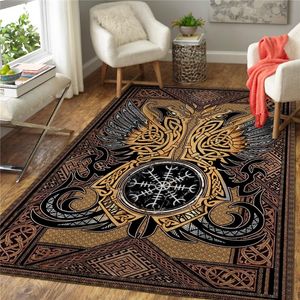 Alfombras Viking Tattoo Rug 3D All Over Printed Carpet Mat Sala de estar Franela Dormitorio Piso antideslizante 06 Carpets CarpetsCarpets