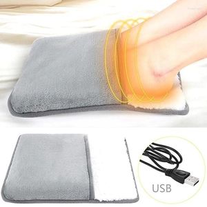 Tapis hiver USB chargeant le coussin chauffant électrique de pied universel doux en peluche lavable plus chaud chauffage domestique tapis chauffant